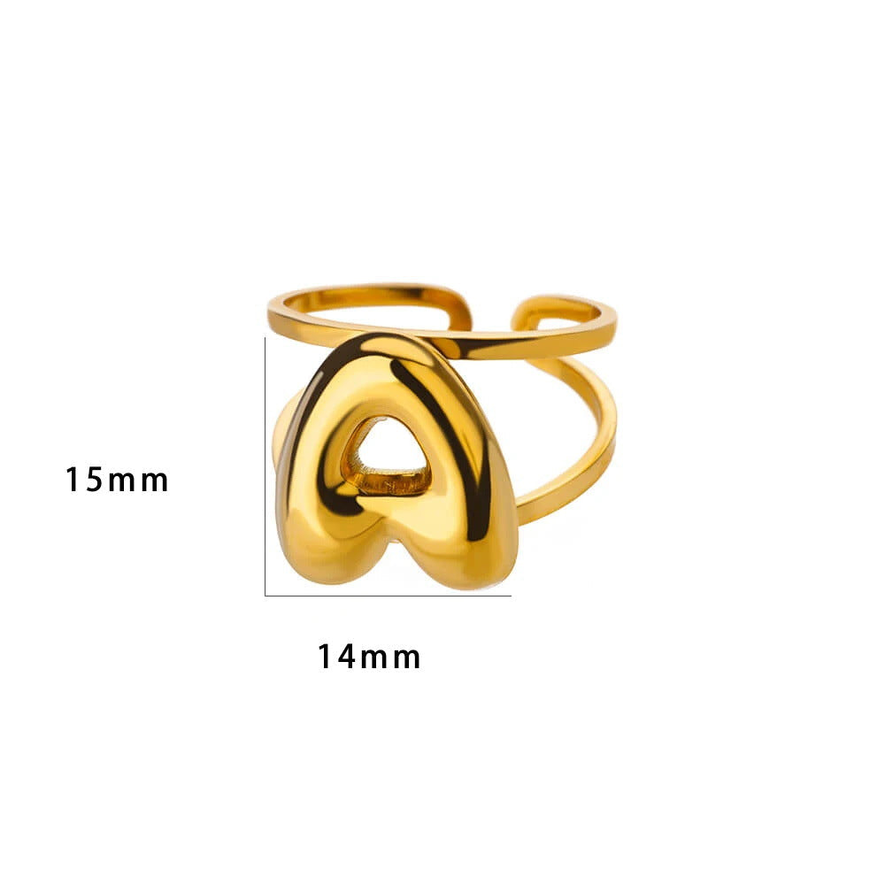Jewelry Simple Style Letter 304 Stainless Steel Plating Open Rings