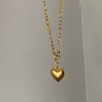 Jewelry Simple Style Classic Style Heart Shape Titanium Steel Plating Pendant Necklace