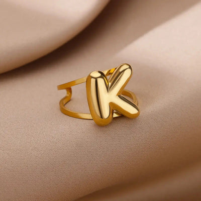 Jewelry Simple Style Letter 304 Stainless Steel Plating Open Rings