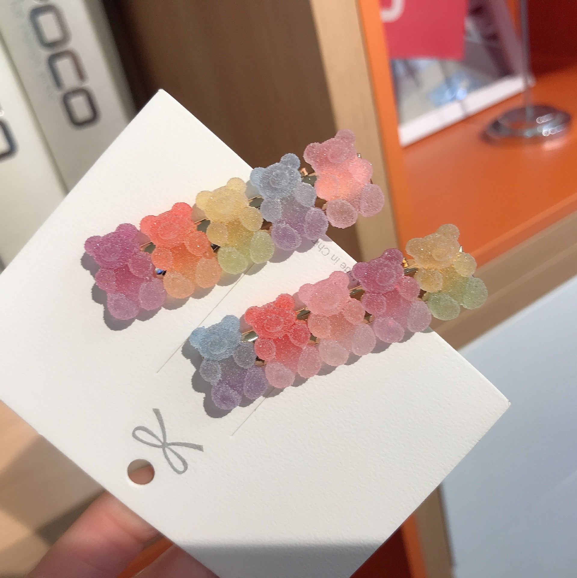 sweet bear alloy soft glue hair clip