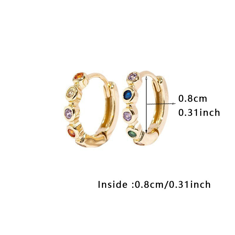 1 Pair Simple Style Geometric Plating Copper Zircon Earrings