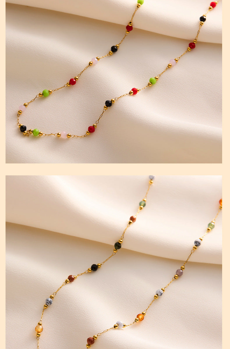 Jewelry Simple Style Geometric Titanium Steel Plating Bracelets Necklace