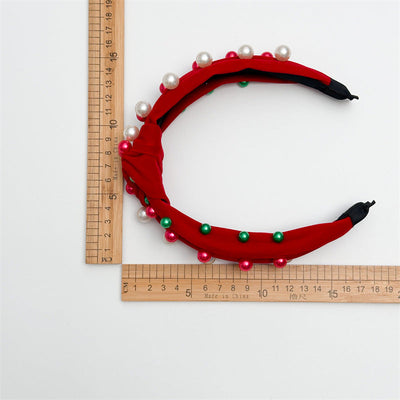 New Knotted Wide Brim Hair Band Pearl Rhinestone Fashionable High-Grade Headband Hair Fixer  Hair Accessories