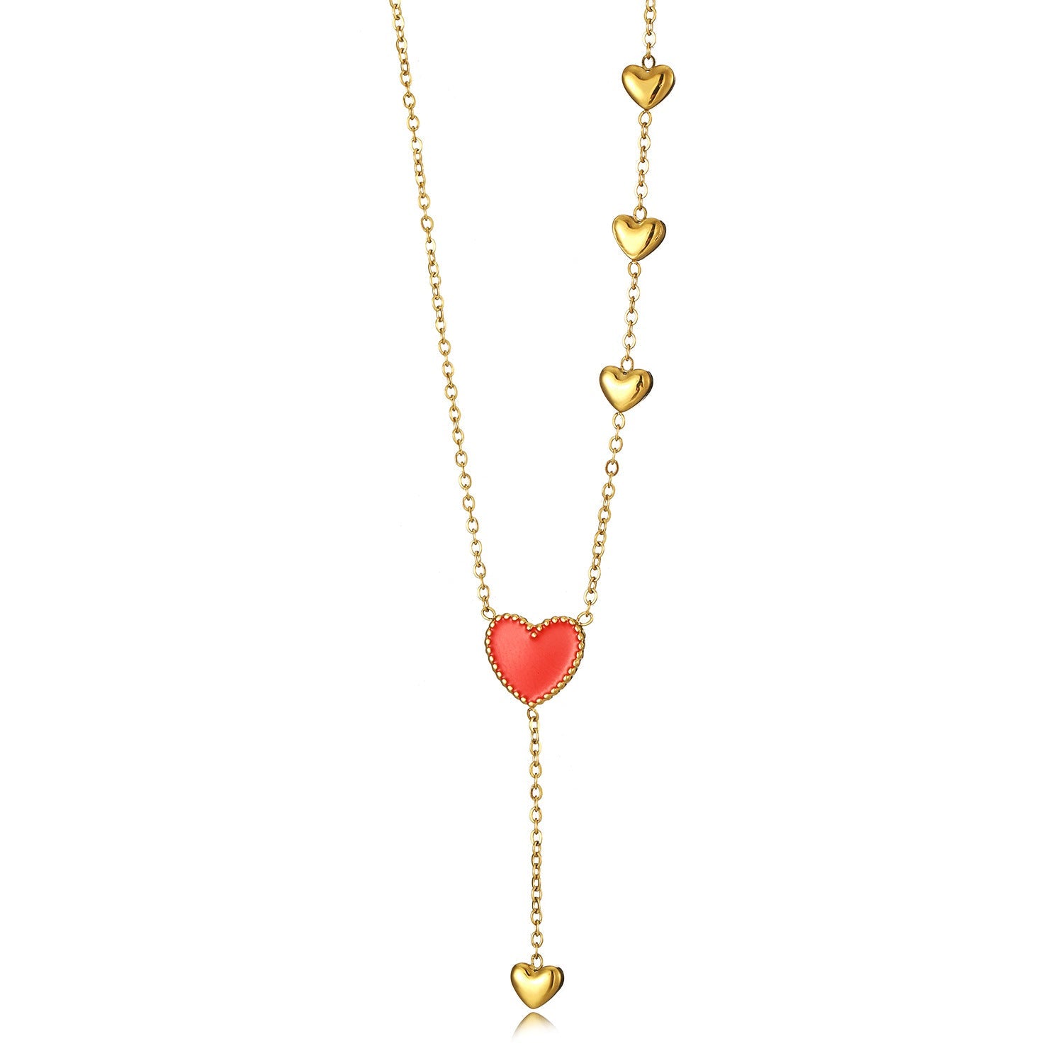 Jewelry Simple Style Heart Shape 304 Stainless Steel Pendant Necklace