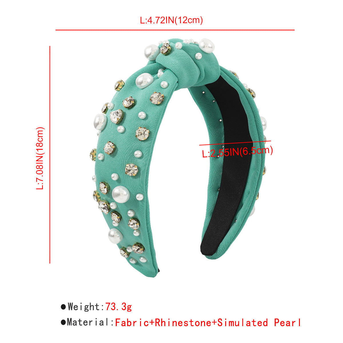 fashion solid color imitation pearl cloth rhinestone hair band