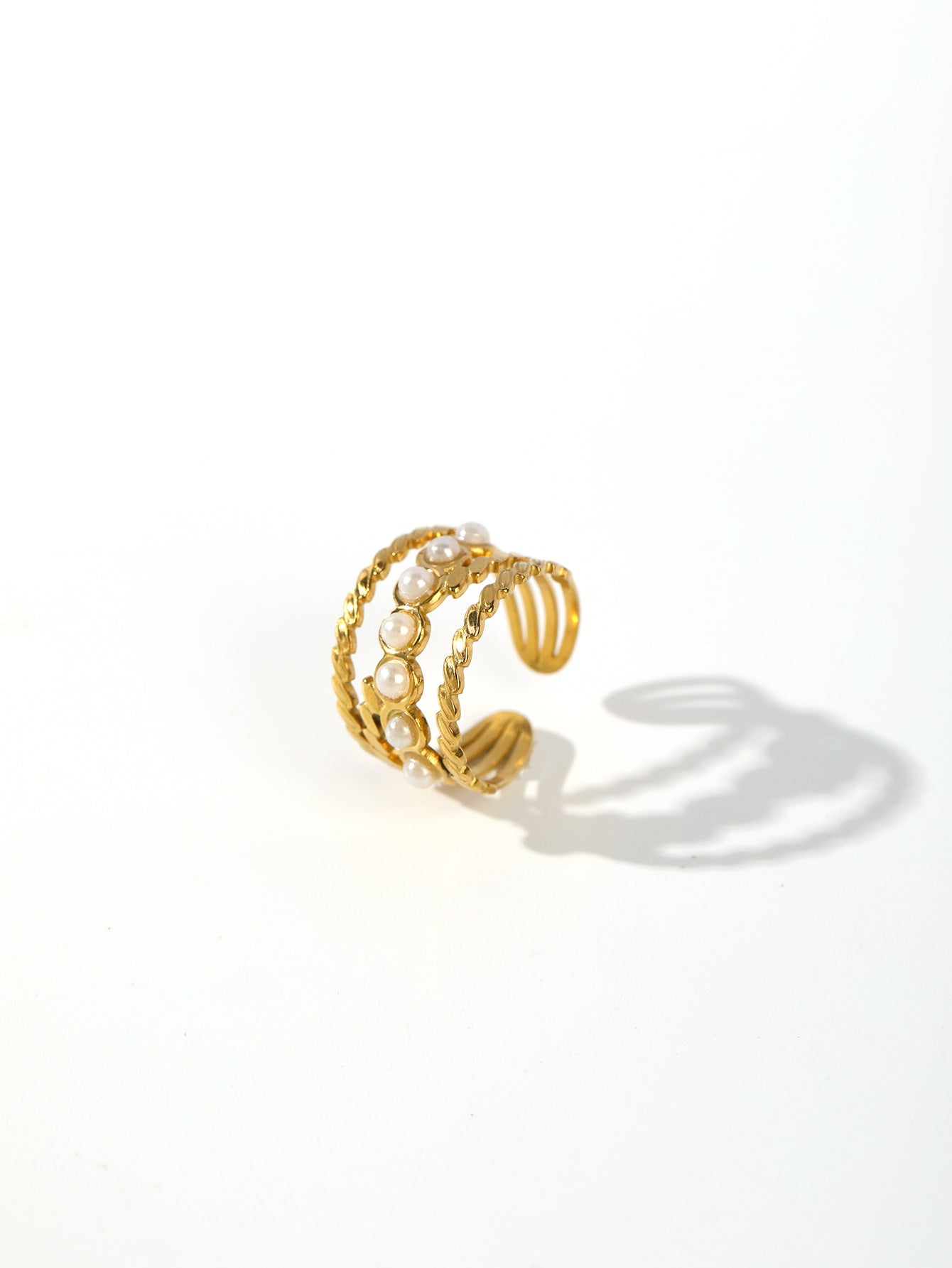 Jewelry Elegant Retro U Shape Oval 304 Stainless Steel Open Rings