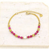 Sweet Flower 304 Stainless Steel Artificial Pearl Bracelets In Bulk