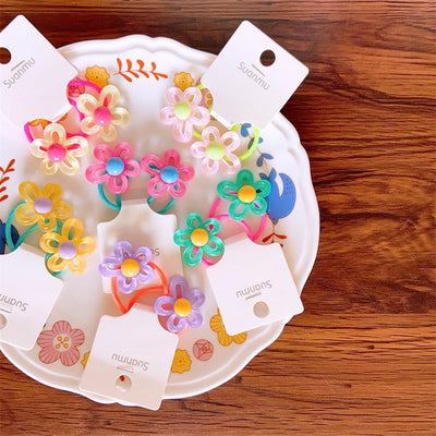 Girl'S Simple Style Classic Style Flower Cloth Contrast Collar Hair Tie