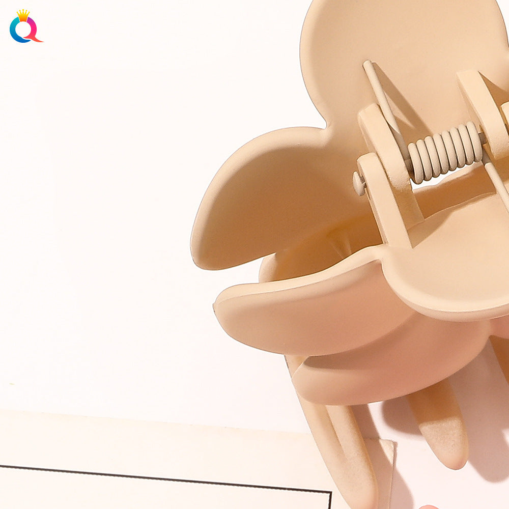 frosted candy color flower shark clip