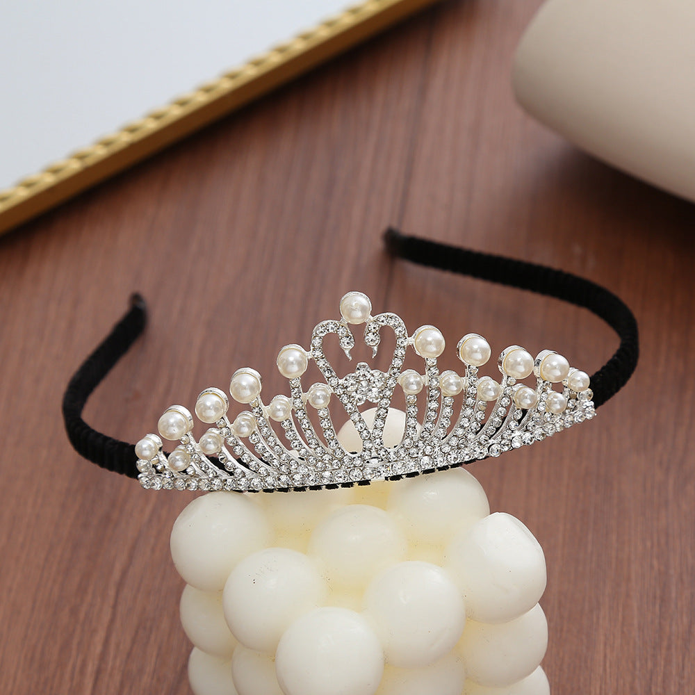 Women's Cute Crown Imitation Pearl Alloy Hair Band