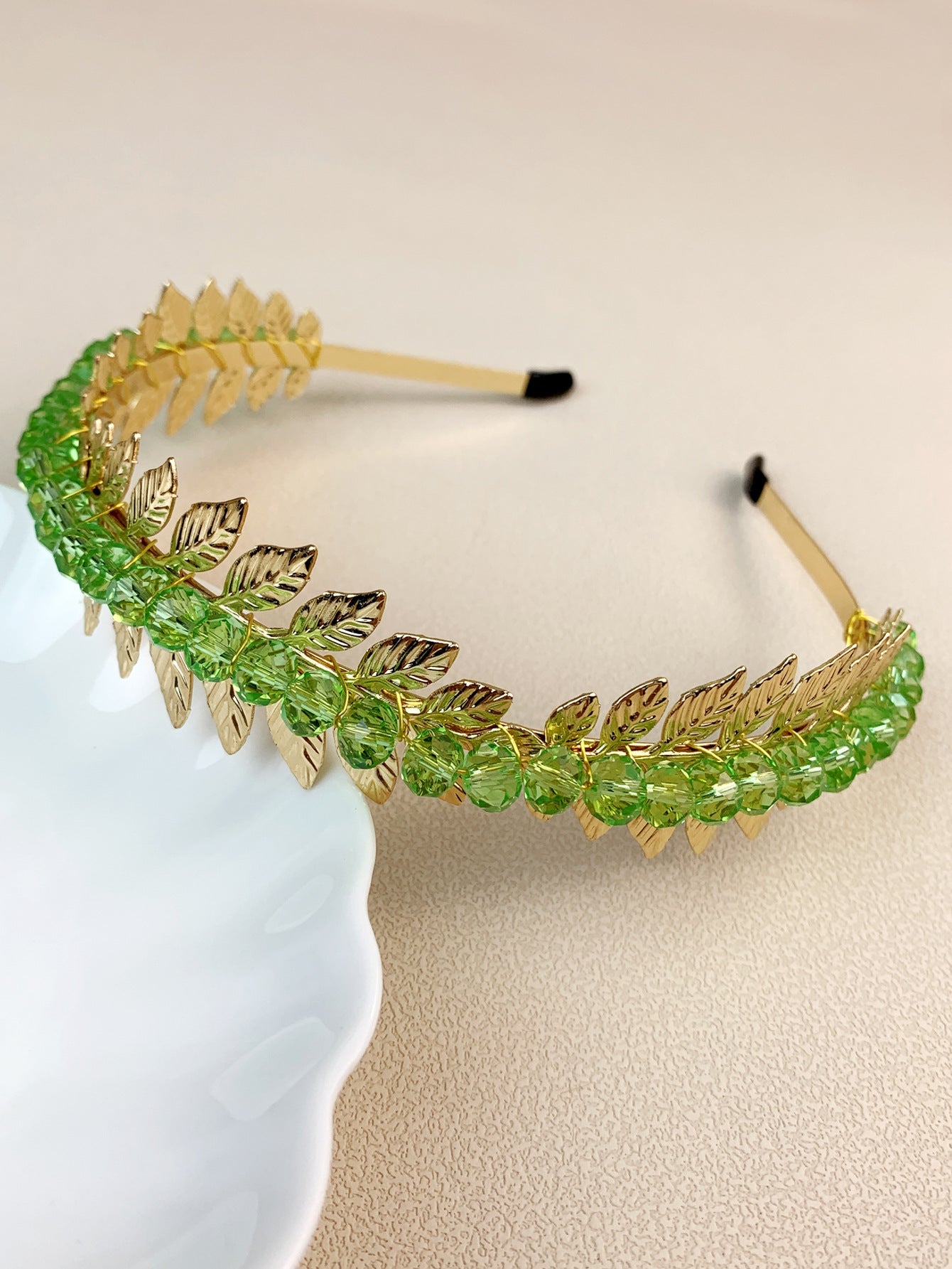 modern style solid color crystal handmade hair band