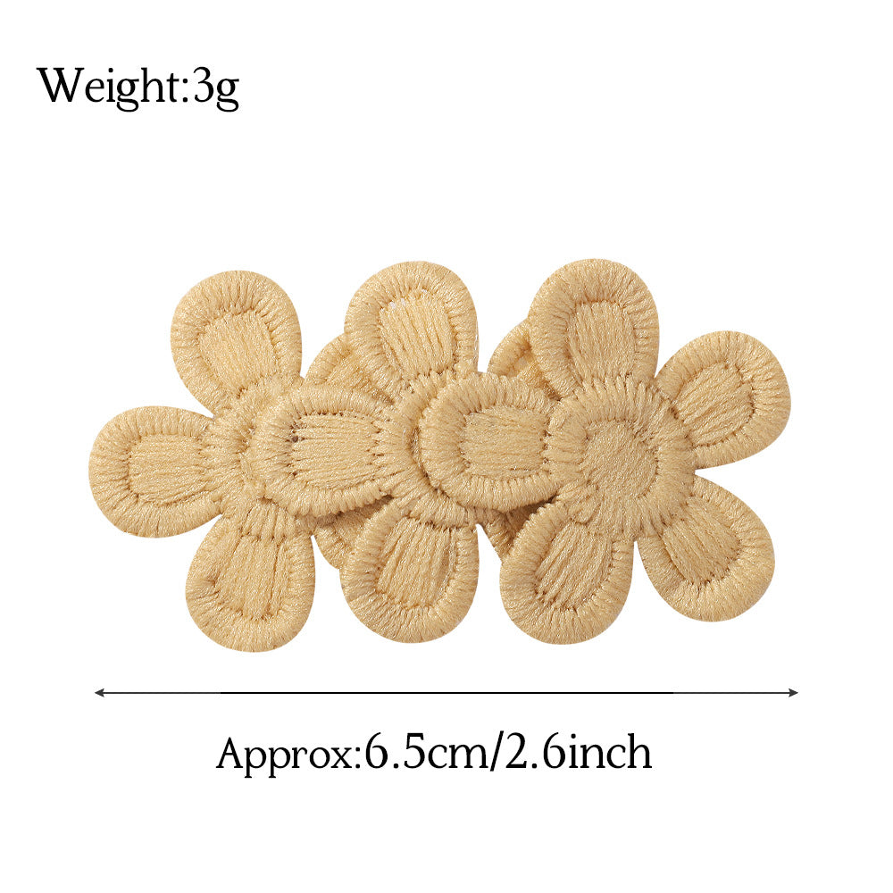SUNFLOWER Embroidered Flower Children's Hair Accessories BB Clip Autumn and Winter Bang Clip Fabric Handmade Hair Clips 4204