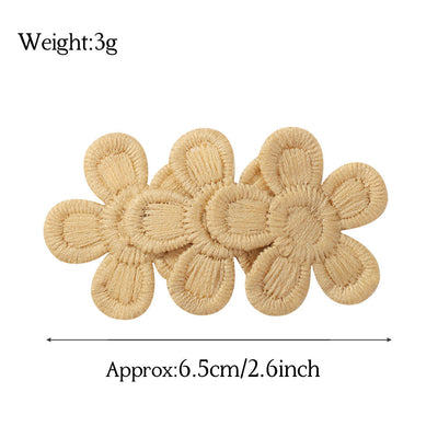 SUNFLOWER Embroidered Flower Children's Hair Accessories BB Clip Autumn and Winter Bang Clip Fabric Handmade Hair Clips 4204