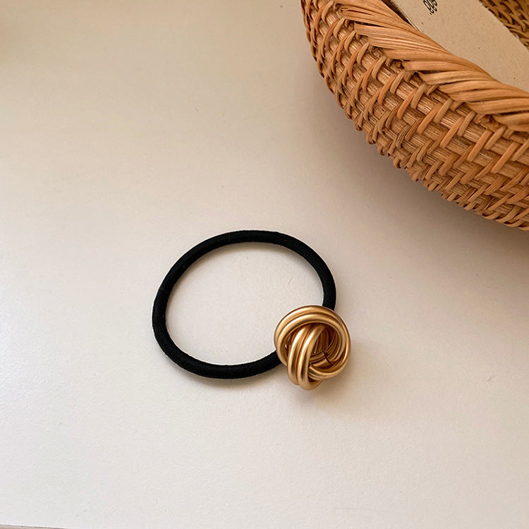 lady circle alloy rubber band plating hair tie