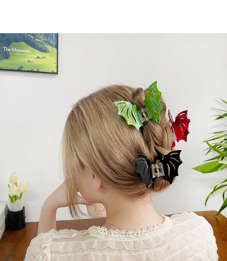 Halloween Funny Women's Bat Arylic Hollow Out Hair Claws