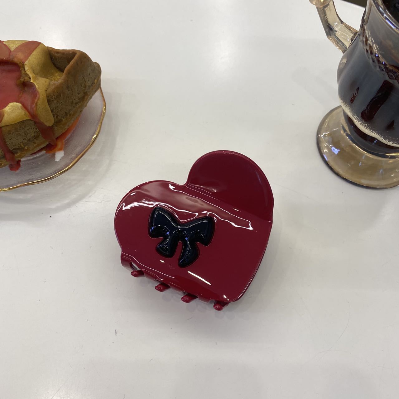 Women's Simple Style Heart Shape Bow Knot Acetic acid sheets Hair Claws