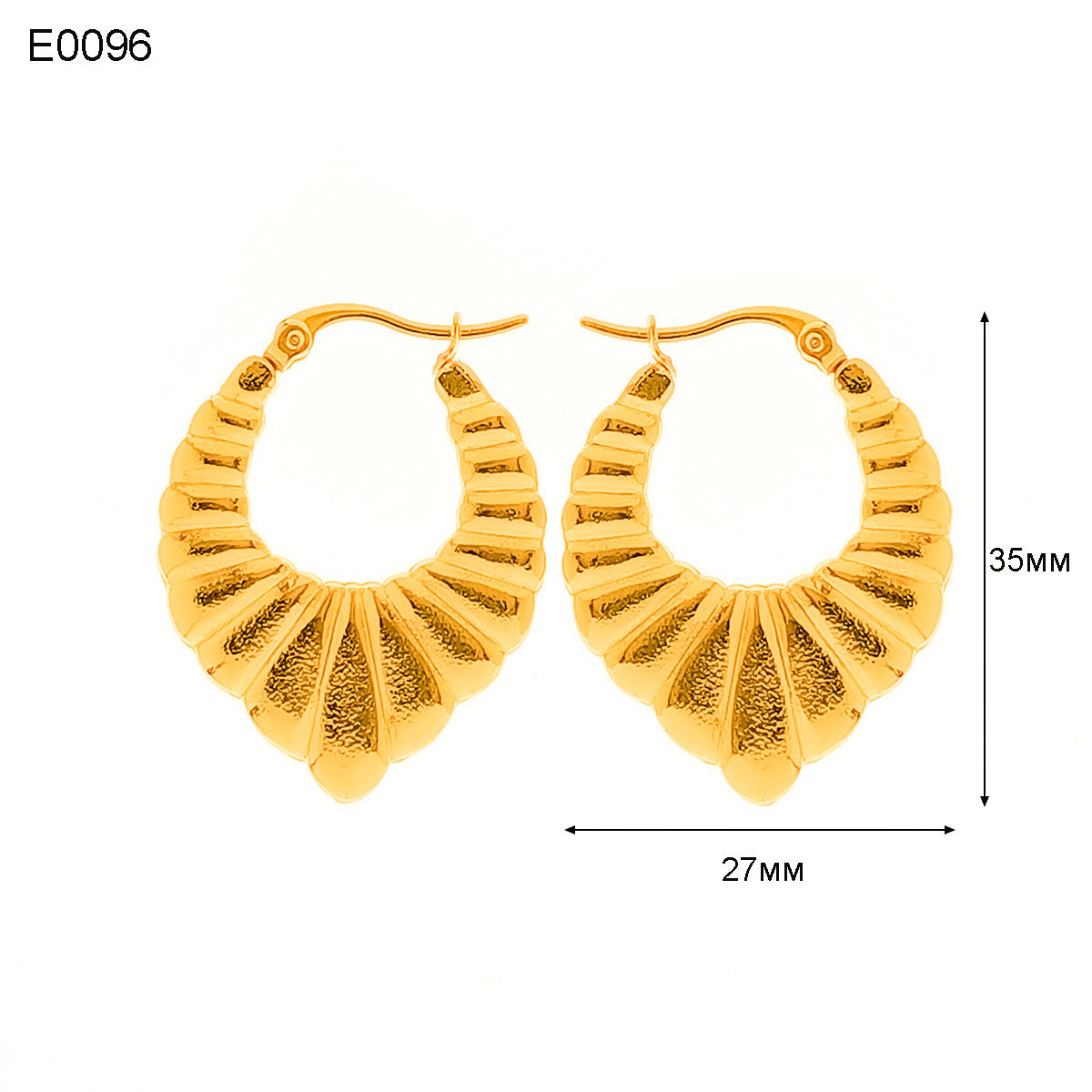 1 Pair Basic Simple Style Classic Style U Shape Geometric Round Plating Titanium Steel Earrings