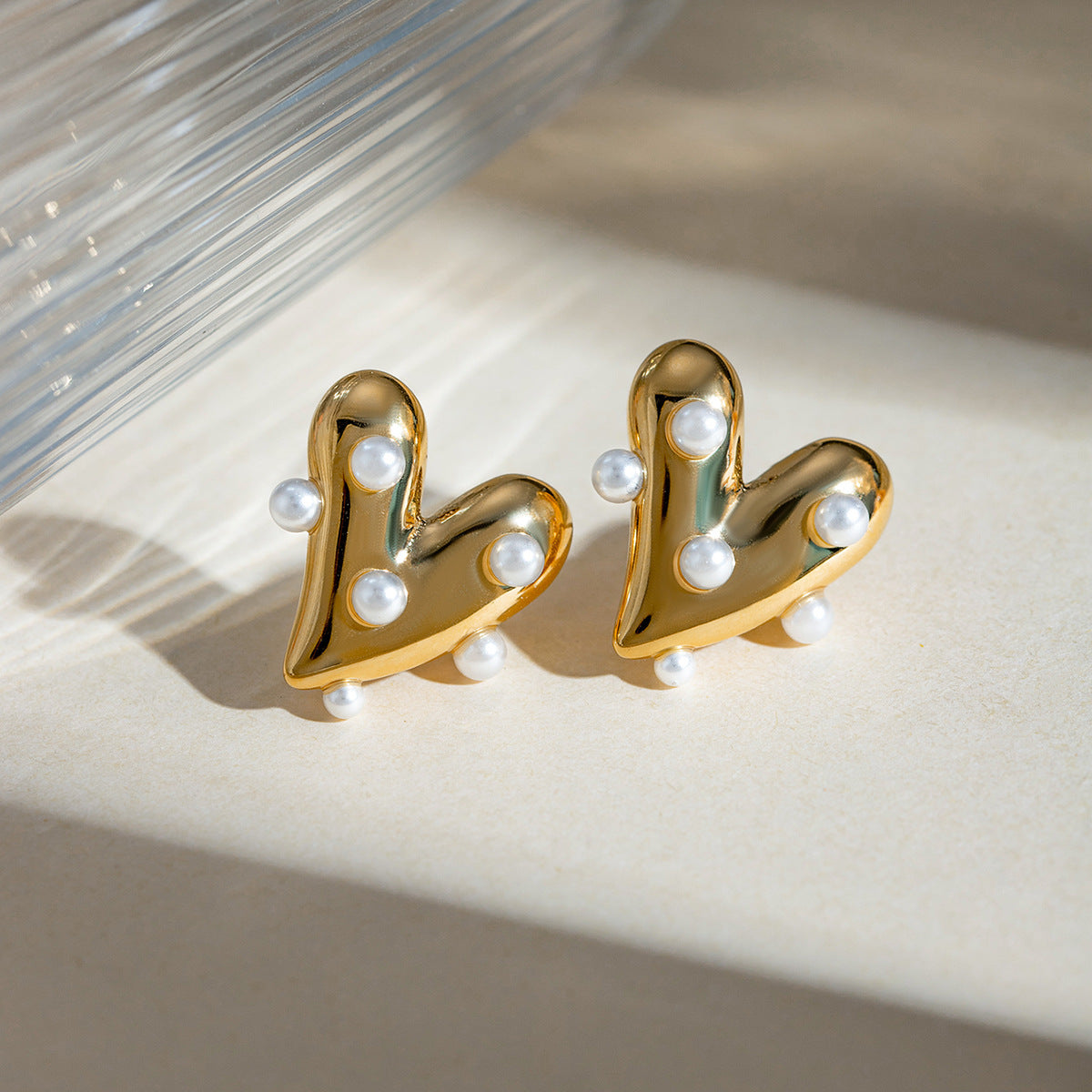 Jewelry Simple Style Heart Shape Titanium Steel Jewelry Set