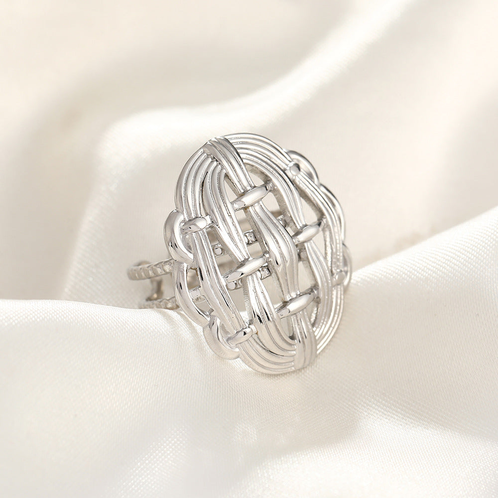 Jewelry Simple Style Commute Geometric 304 Stainless Steel Plating Open Rings