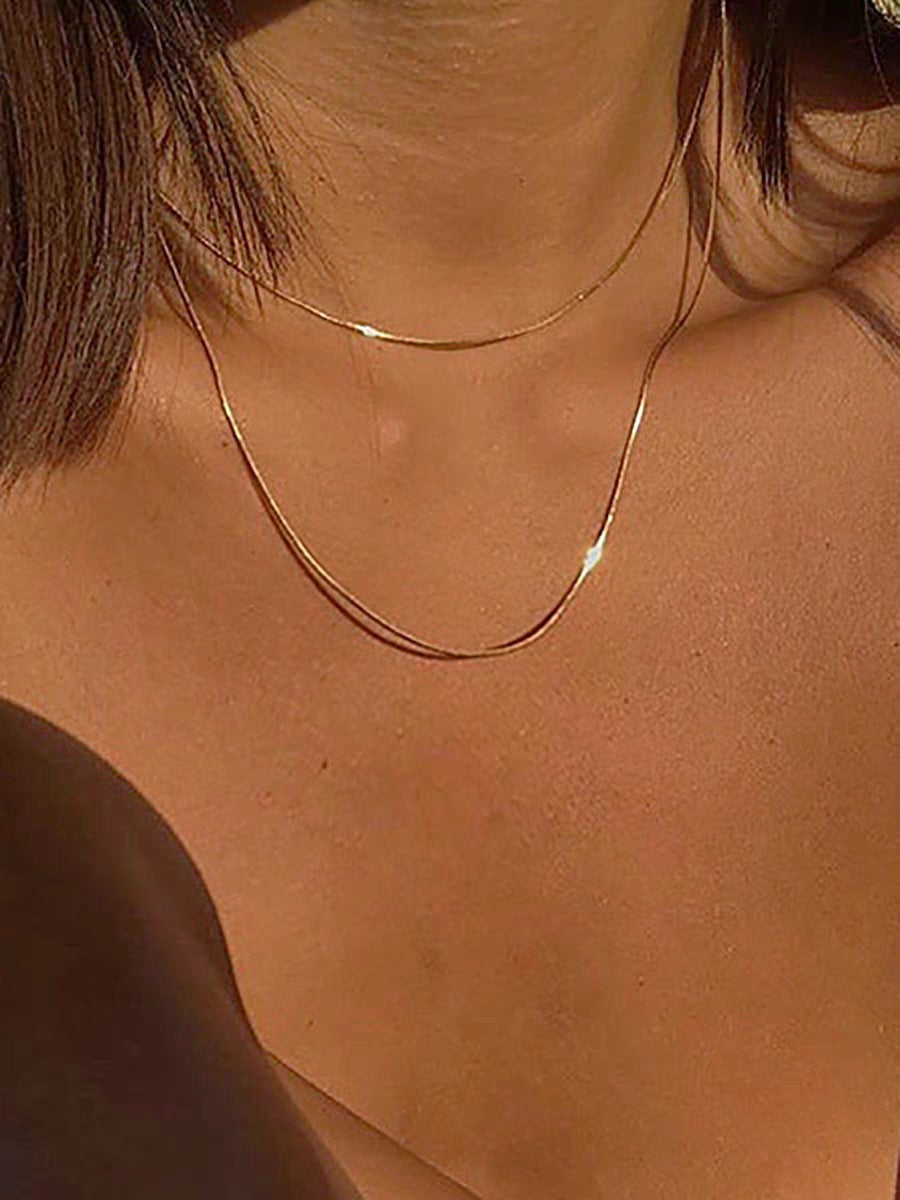 Jewelry Basic Classic Style Geometric Titanium Steel Plating Necklace