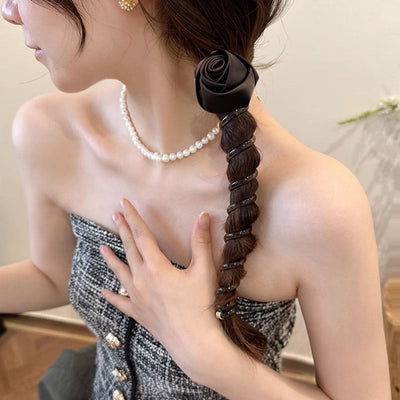 Women's Elegant Simple Style Rose Plastic Hair Tie