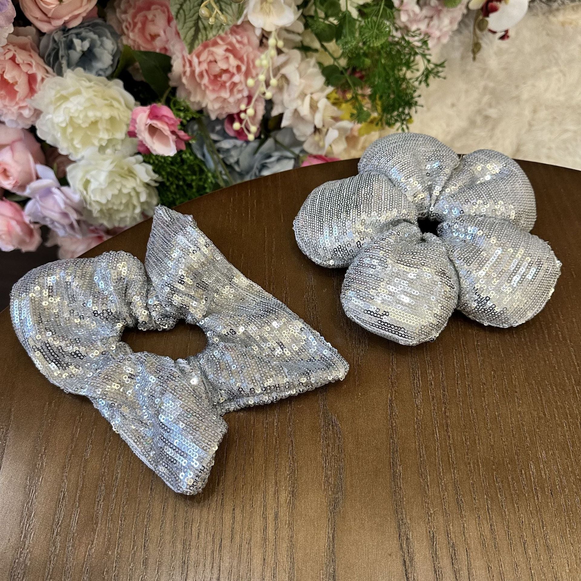 Women's Shiny Solid Color Sequins Hair Tie