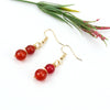 1 Pair Casual Pastoral Gourd Beaded natural stone Copper Drop Earrings