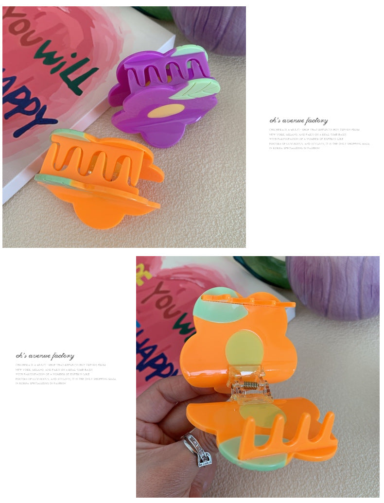 women's sweet simple style flower acetic acid sheets hair claws