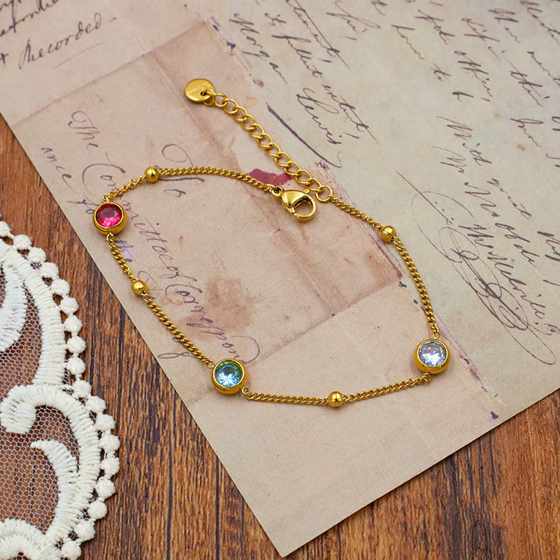 IG Style Modern Style Geometric 304 Stainless Steel Zircon Bracelets In Bulk