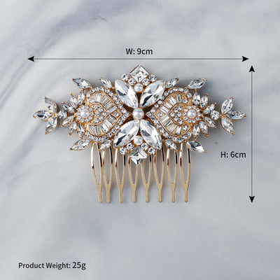 pearl rhinestones simple retro style hair comb bridal combing hair accessories