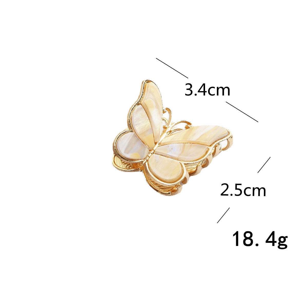 simple style butterfly acetic acid sheets plating hair claws 1 piece