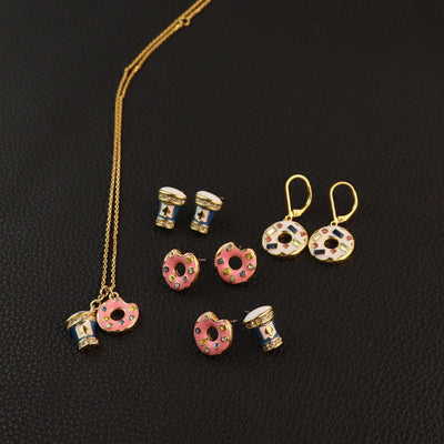 Rhinestone Copper Round Jewelry Set