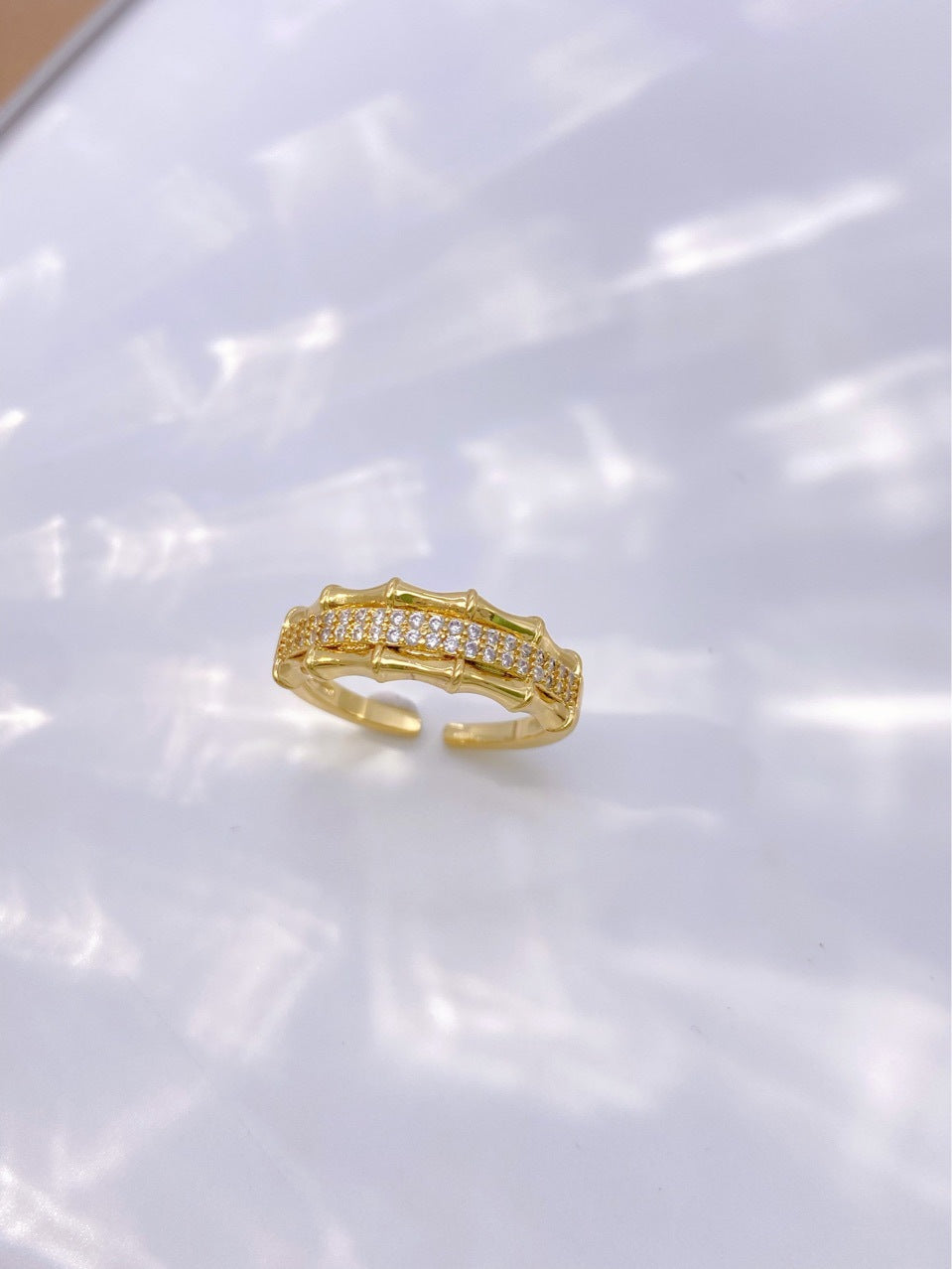 Jewelry Vintage Style Classic Style Bamboo Copper Zircon Plating Rings Bracelets