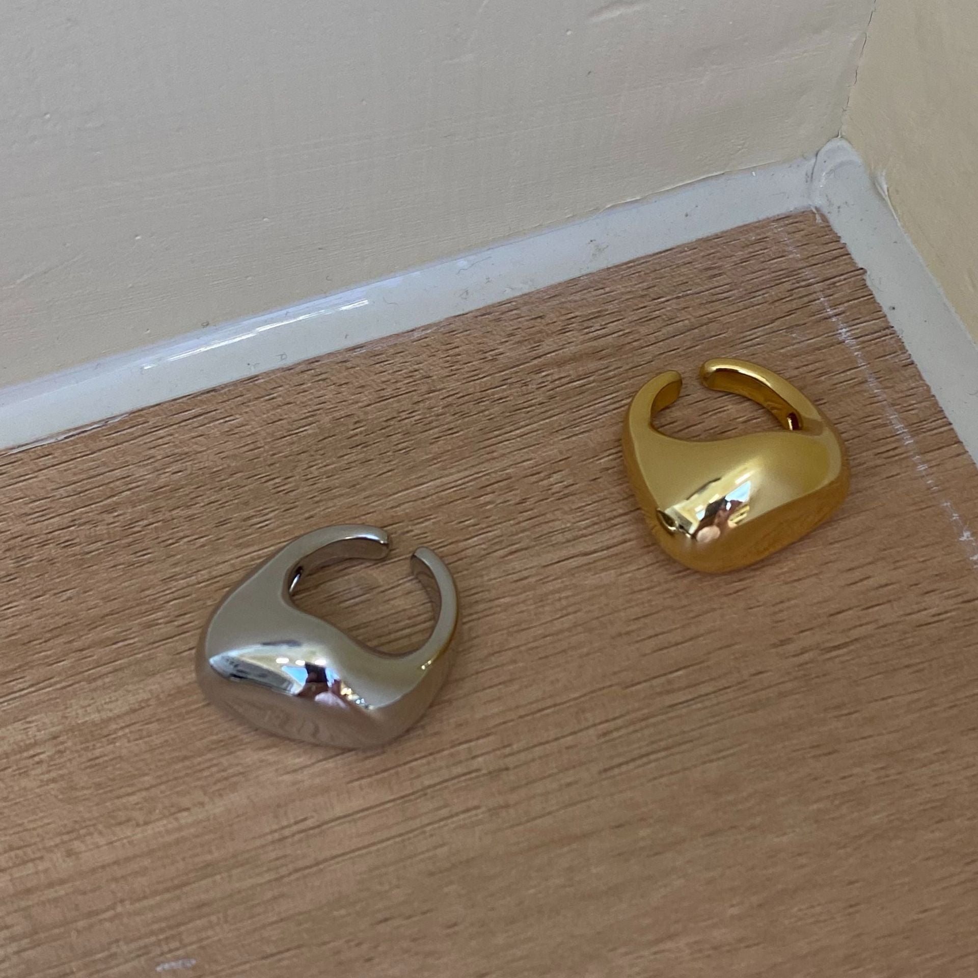 Copper Gold Plated Plating Solid Color Rings