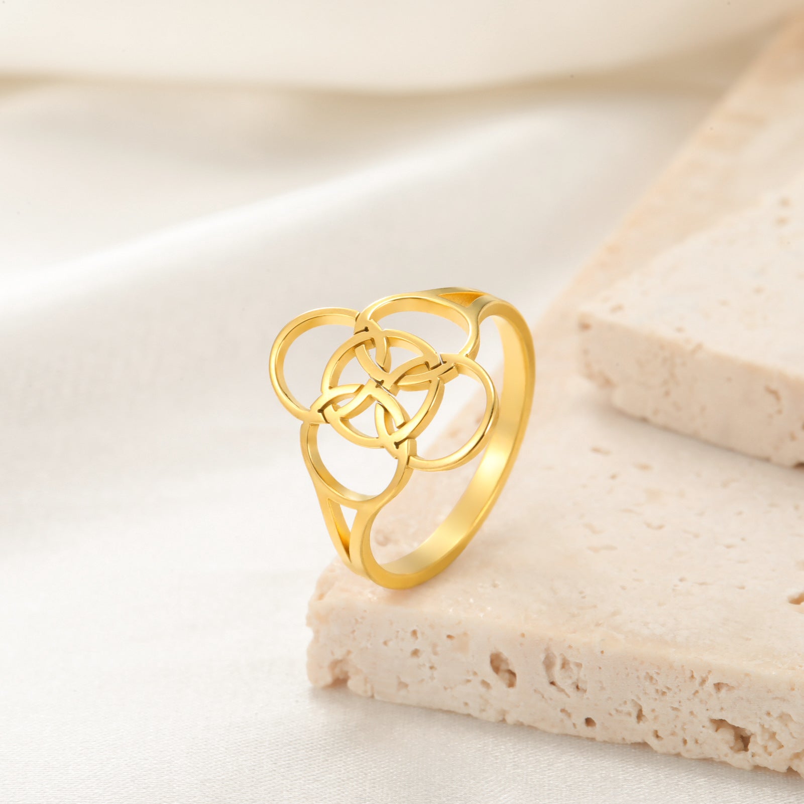 Jewelry Elegant Simple Style Geometric 304 Stainless Steel Plating Rings