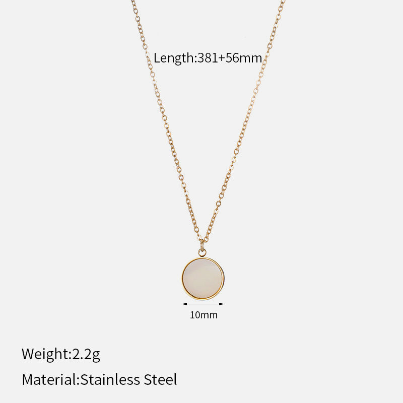 Jewelry Simple Style Round 304 Stainless Steel Pendant Necklace