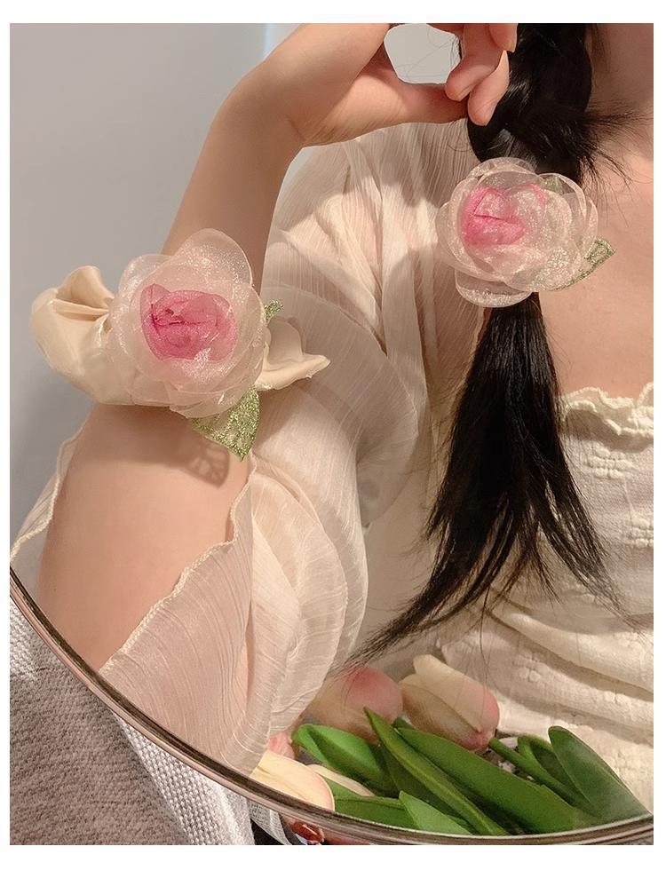 Women's Princess Sweet Rose Mixed materials Hair Clip Hair Tie