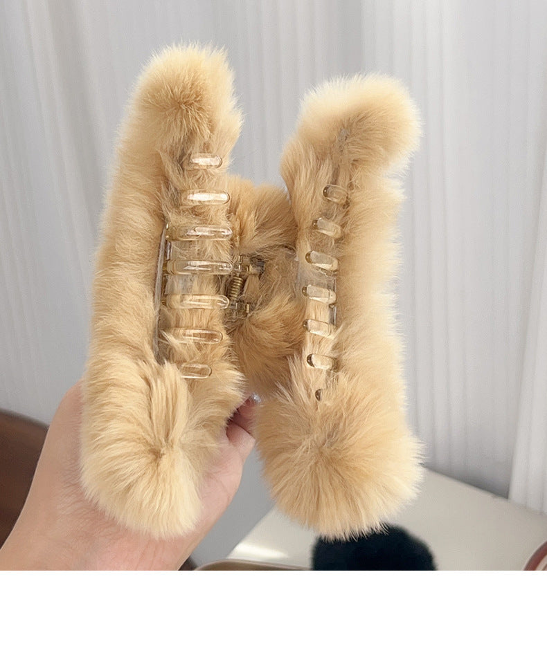 Women's Simple Style Solid Color rabbit fur Hair Claws