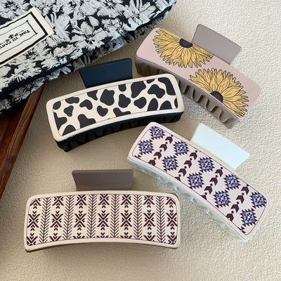 Women's Retro Geometric PS Pu Leather Hair Claws