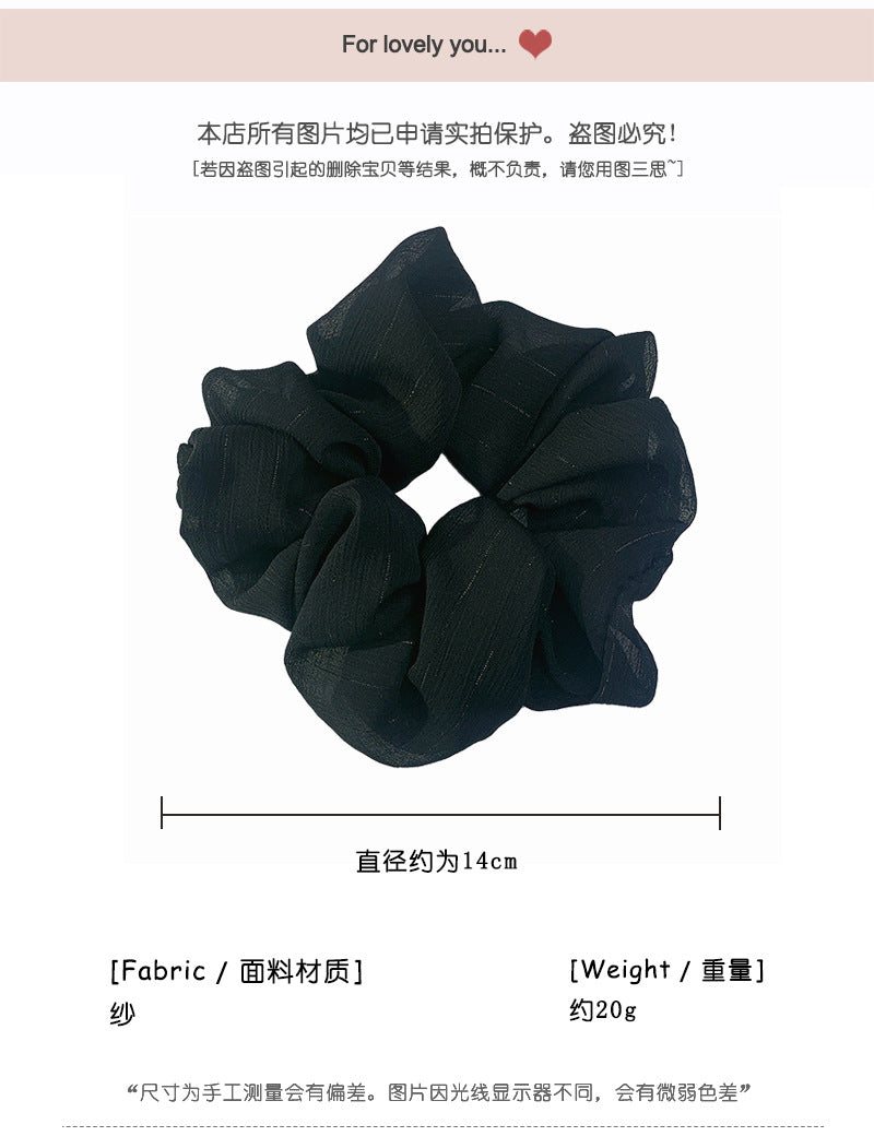 korean silk flower color hair scrunchies