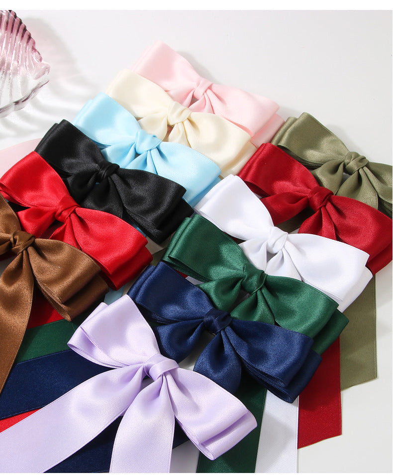 Guanyang  New Arrival 4cm Polyester Cotton Double-Layer Bow Hair Clip Hairpin Lady Updo Word Duckbilled Hair Accessories