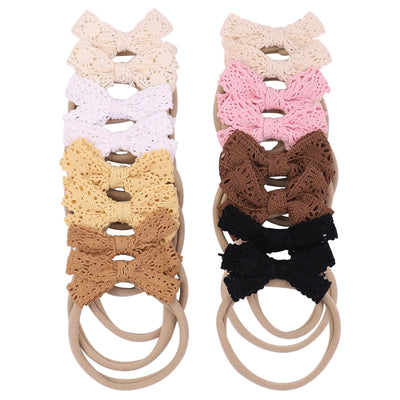 pure color lace bow children hairband