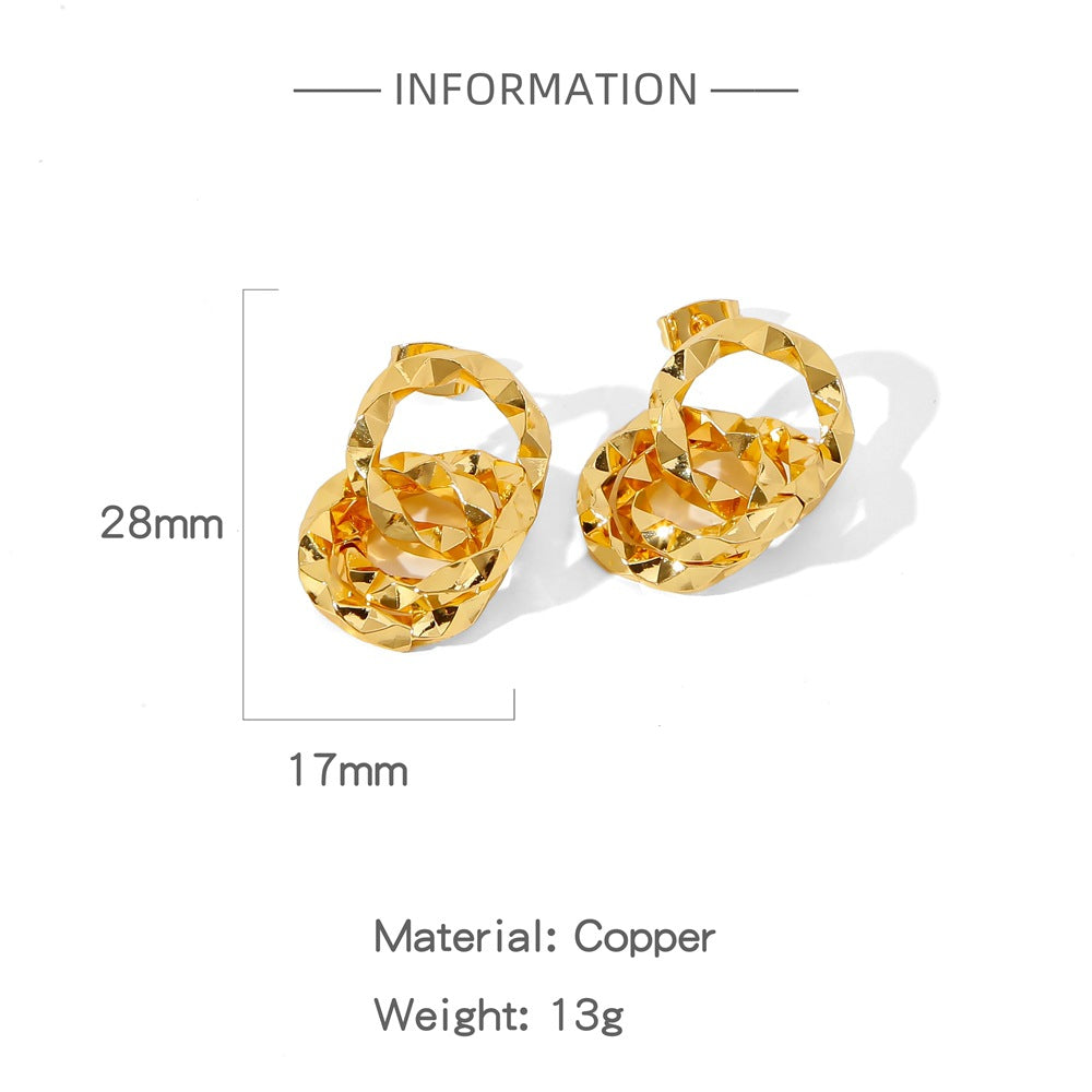 1 Pair Simple Style Solid Color Plating Copper Copper Earrings