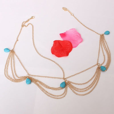 ethnic style simple style geometric alloy turquoise plating hair band