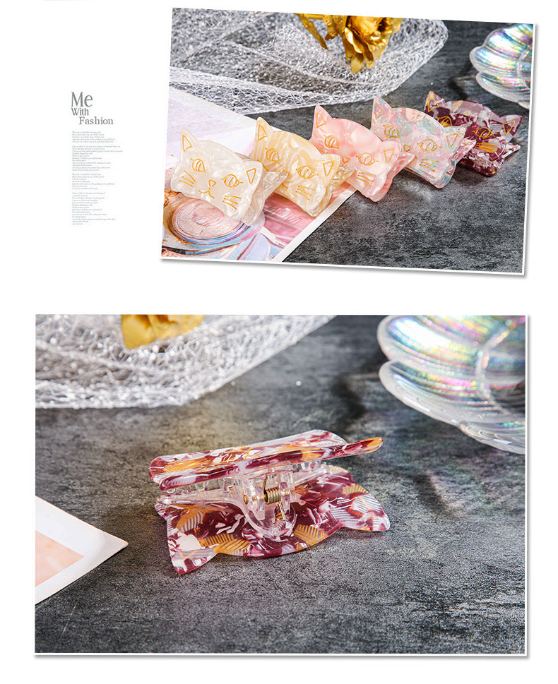 cute cat arylic handmade hair claws 1 piece