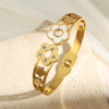 Casual Simple Style Streetwear Floral 304 Stainless Steel Stainless Steel Bracelets In Bulk