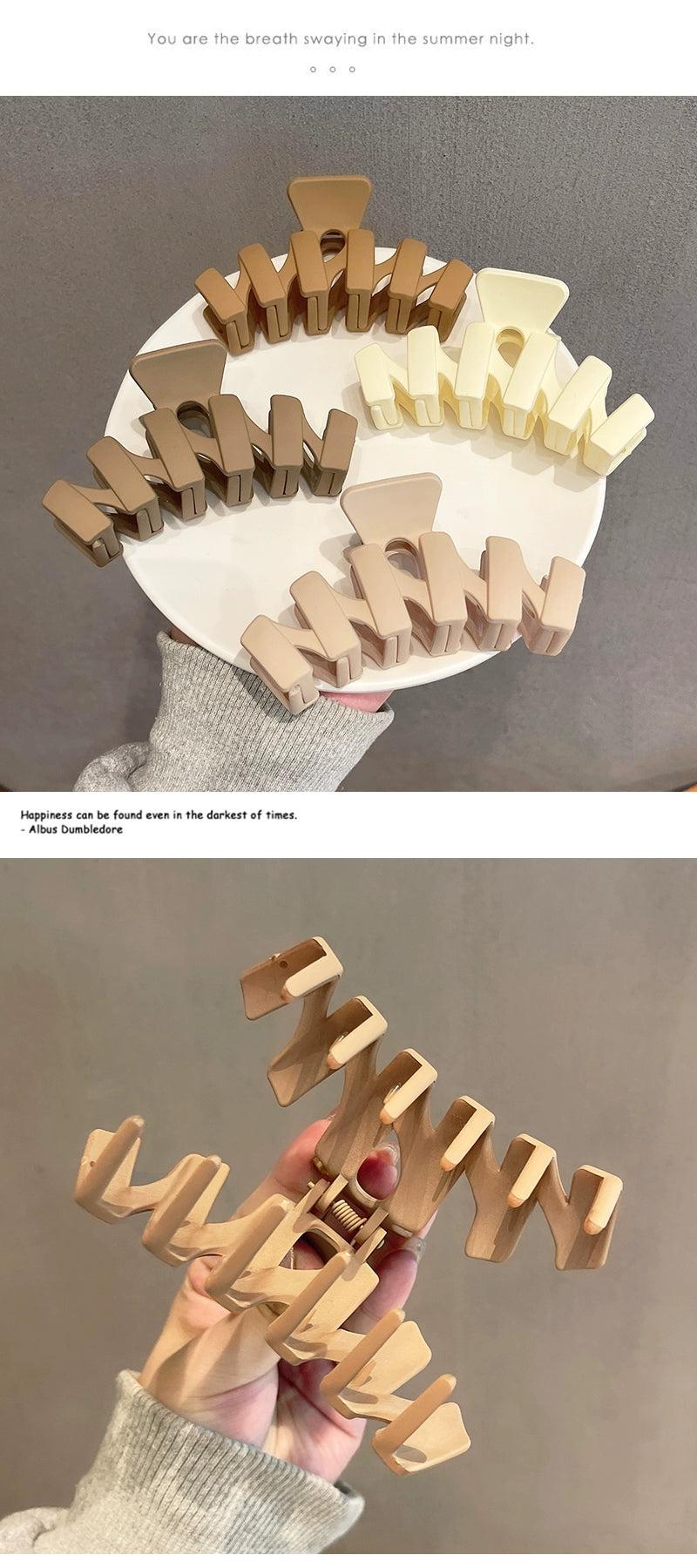 khaki hairpin korean style catch clip large shark clip hair accessories clip