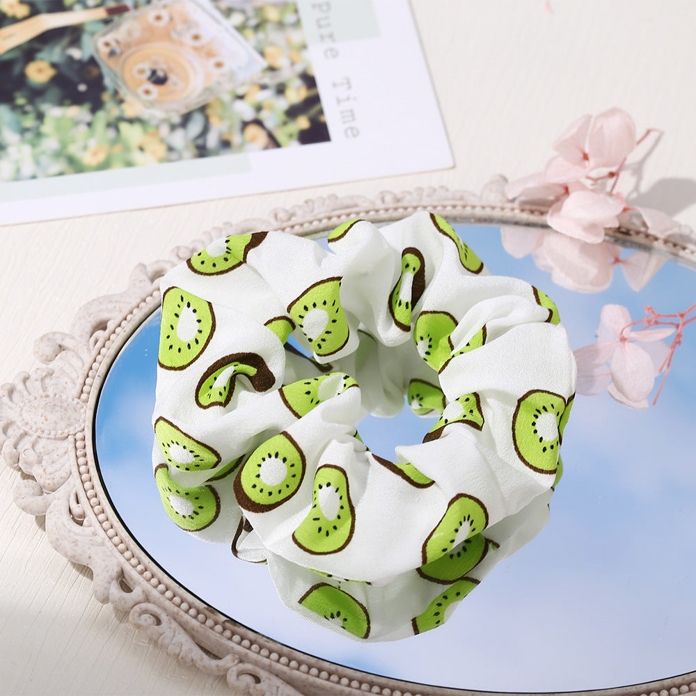 fashion fruit pattern children's hair scrunchies