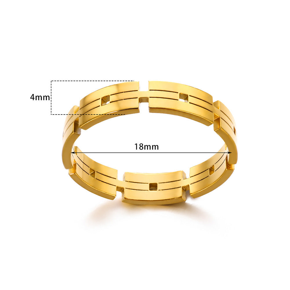 Jewelry Simple Style Commute Geometric 304 Stainless Steel 18K Gold Plated Rings