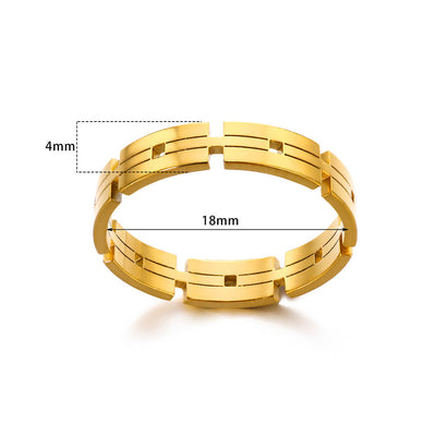 Jewelry Simple Style Commute Geometric 304 Stainless Steel 18K Gold Plated Rings